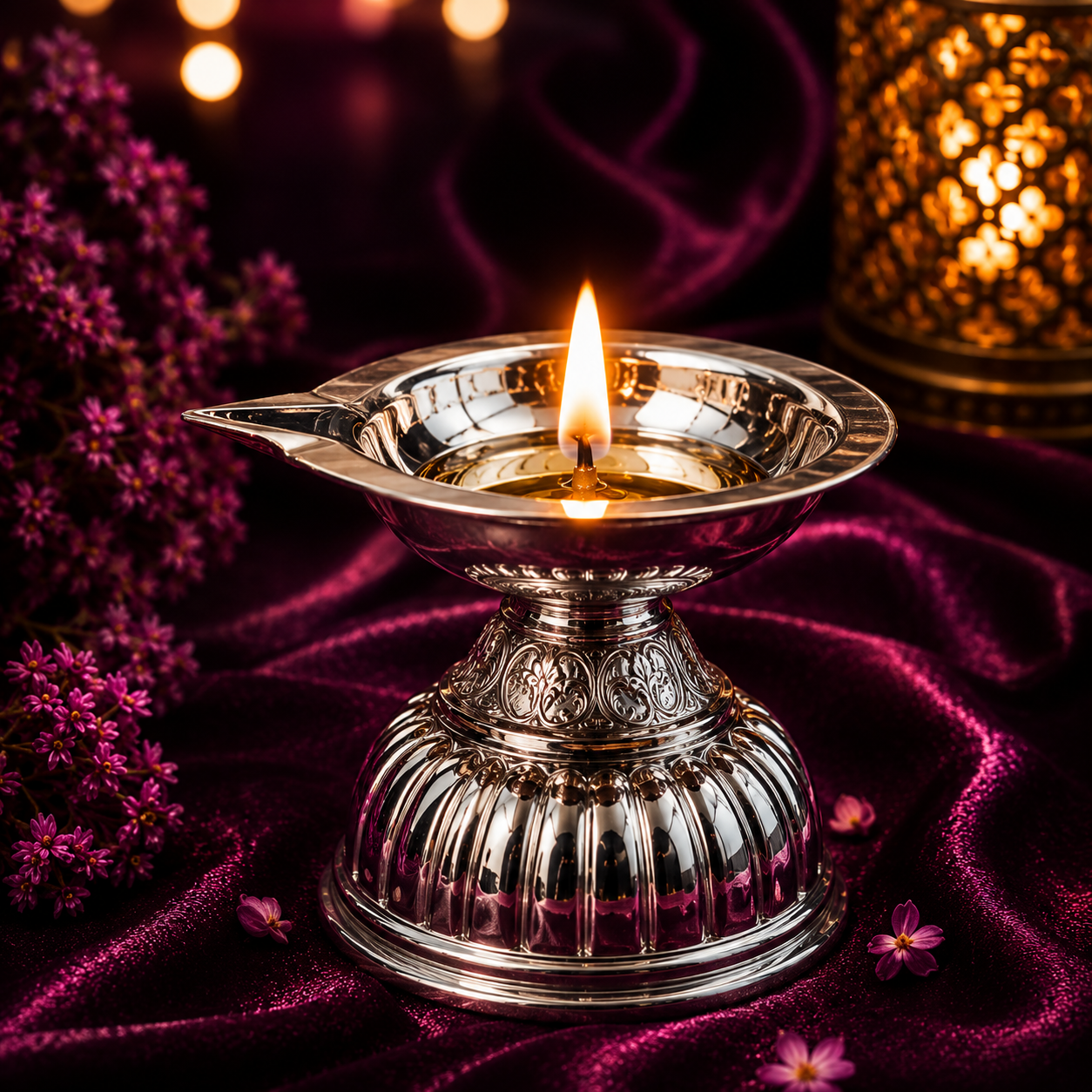 Handcrafted Silver Diya |